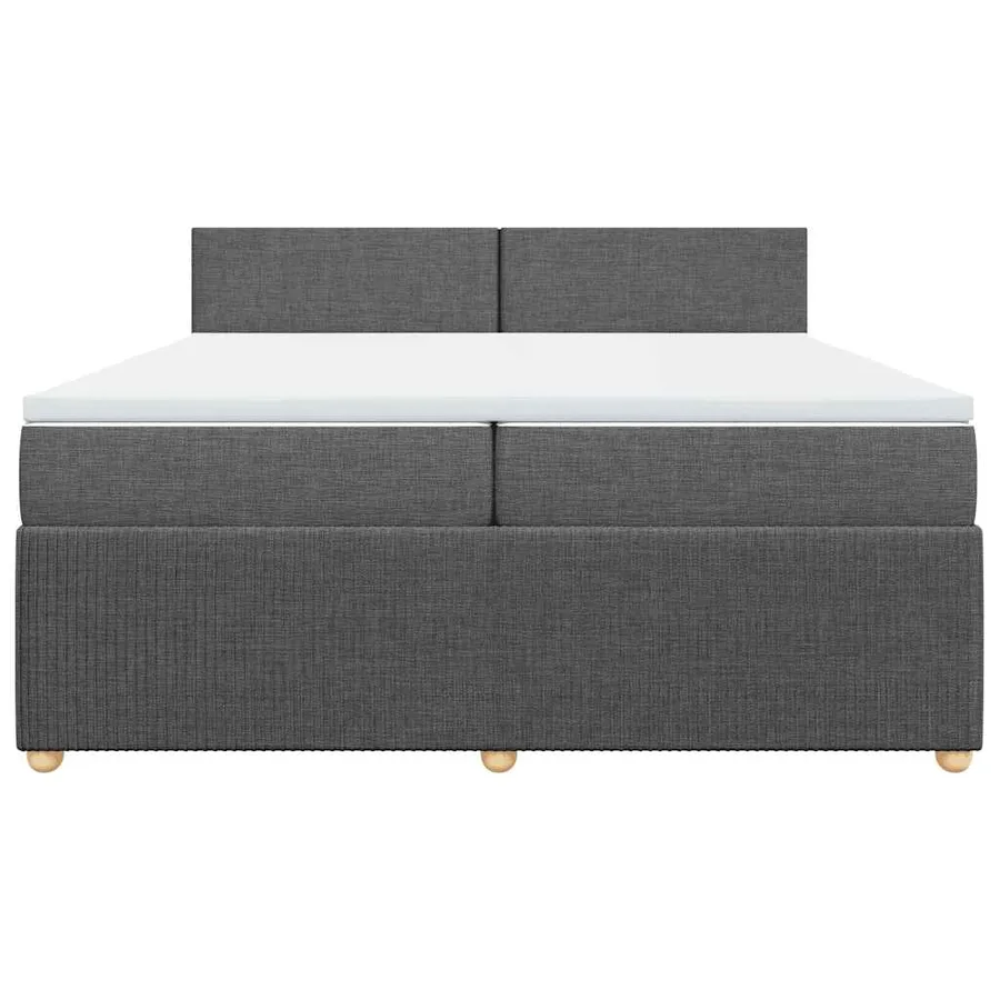 Sommier à lattes de lit avec matelas Gris foncé 200x200cm Tissu - 4