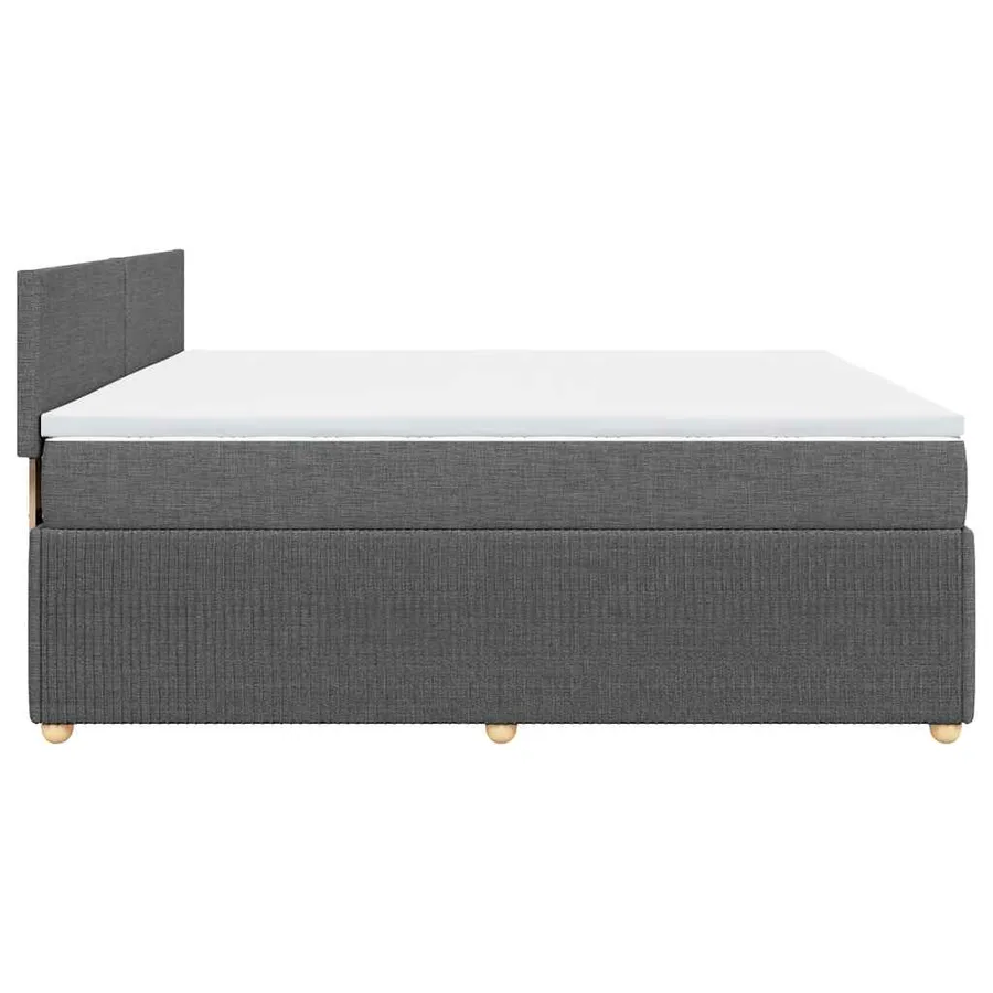 Sommier à lattes de lit avec matelas Gris foncé 200x200cm Tissu - 5