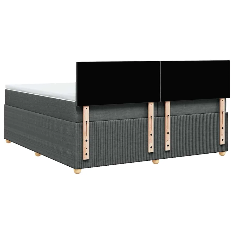 Sommier à lattes de lit avec matelas Gris foncé 200x200cm Tissu - 6