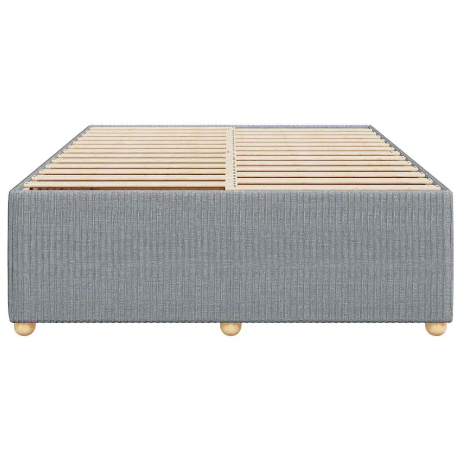 Cadre de lit sans matelas gris clair 140x190 cm tissu - 4