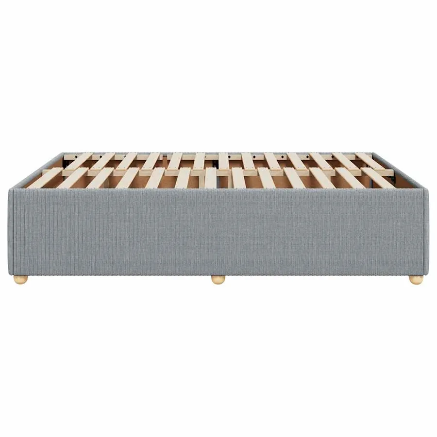 Cadre de lit sans matelas gris clair 140x190 cm tissu - 5