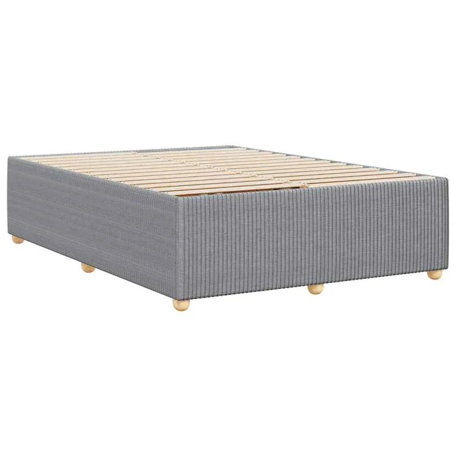 Cadre de lit sans matelas gris clair 140x190 cm tissu - 6