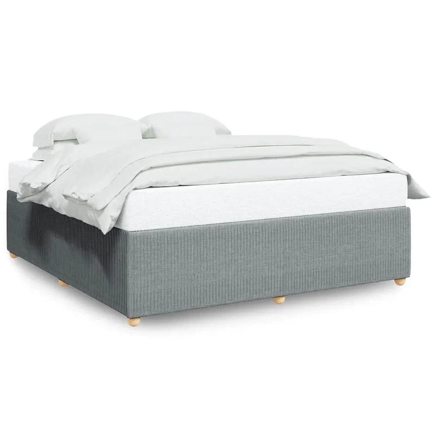 Cadre de lit sans matelas gris clair 180x200 cm tissu - 2
