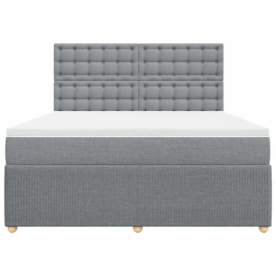 Sommier à lattes de lit avec matelas Gris clair 180x200cm Tissu - 4