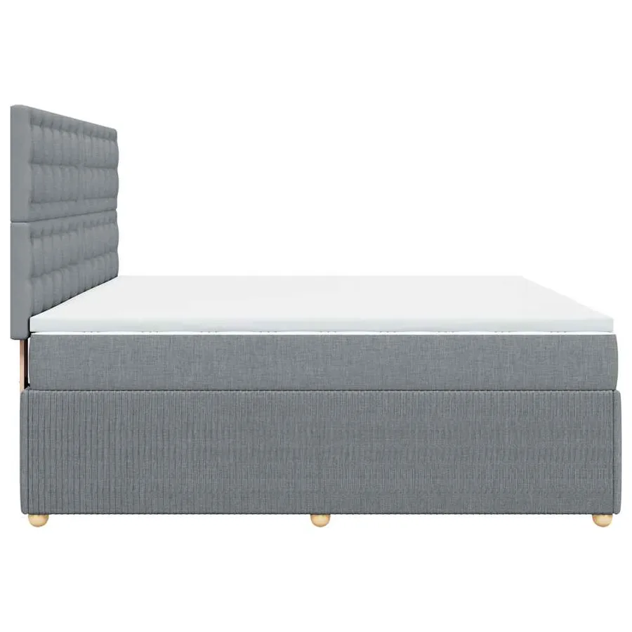 Sommier à lattes de lit avec matelas Gris clair 180x200cm Tissu - 5