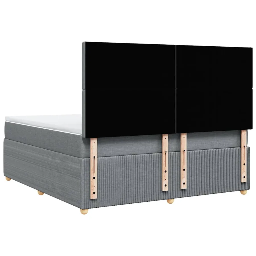 Sommier à lattes de lit avec matelas Gris clair 180x200cm Tissu - 6