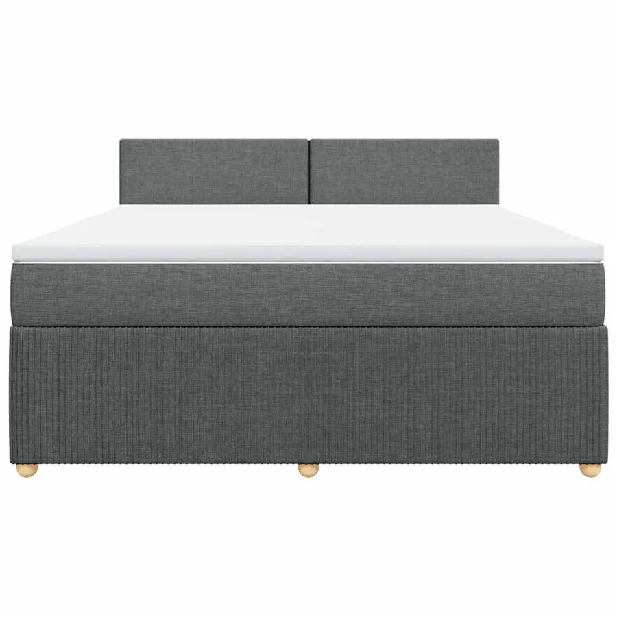 Sommier à lattes de lit avec matelas Gris foncé 180x200cm Tissu - 4