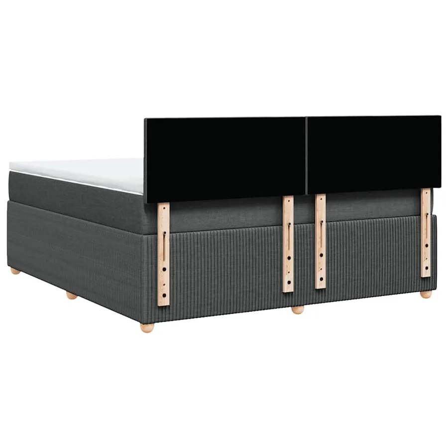 Sommier à lattes de lit avec matelas Gris foncé 180x200cm Tissu - 6