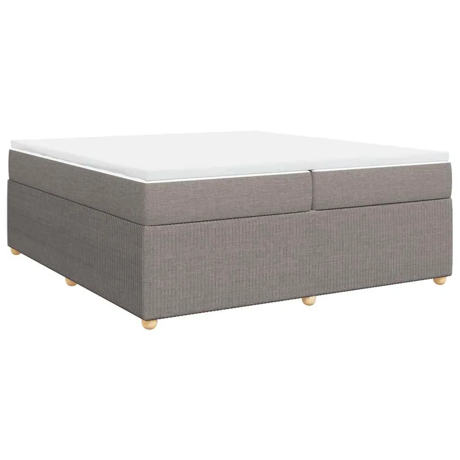 Sommier à lattes de lit avec matelas Taupe 200x200 cm Tissu - 2