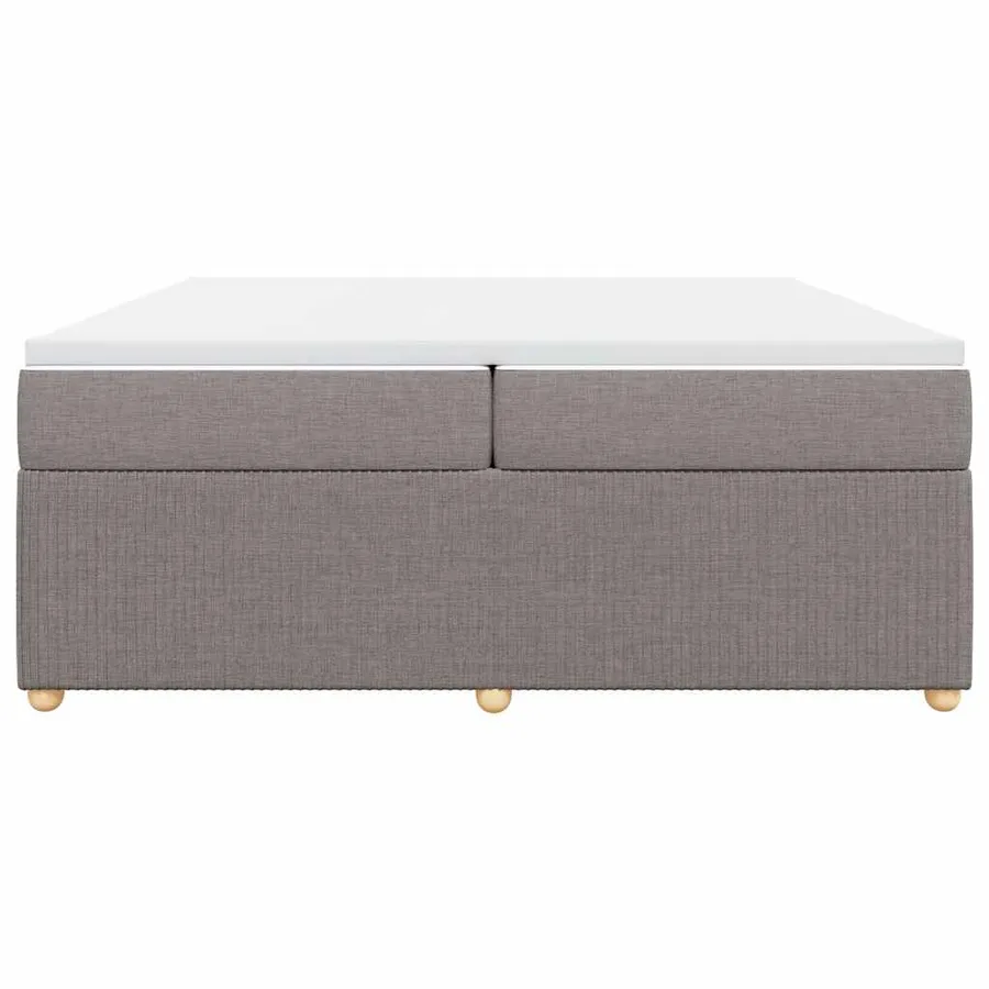 Sommier à lattes de lit avec matelas Taupe 200x200 cm Tissu - 4