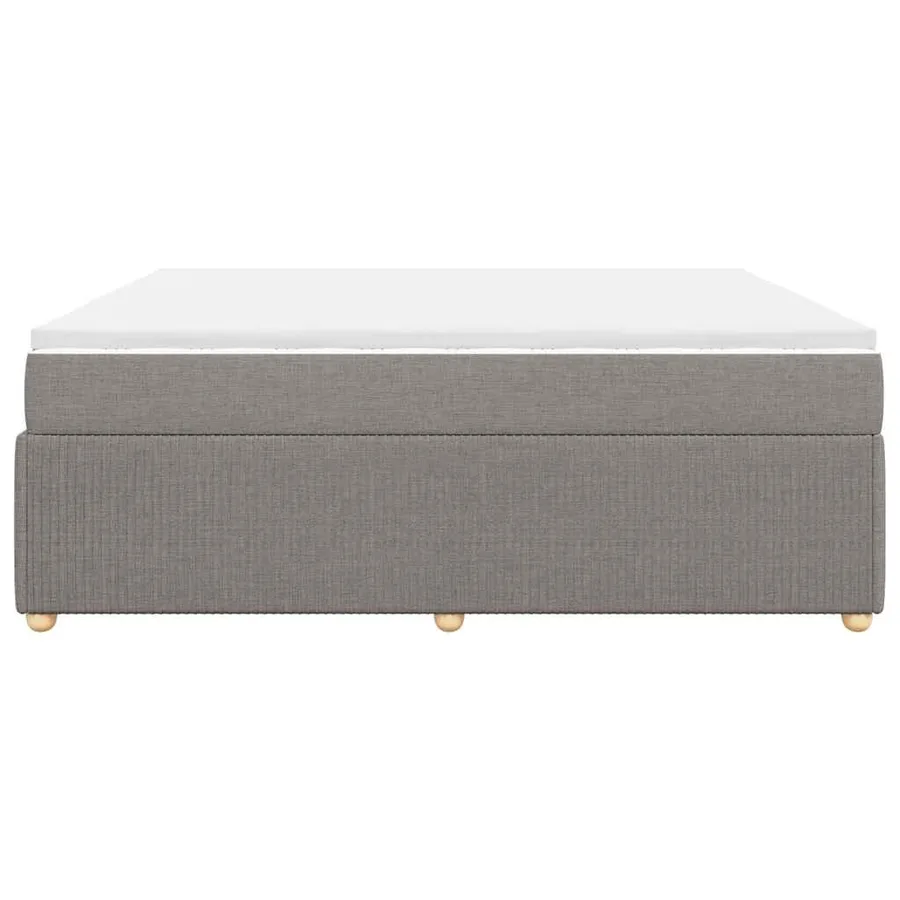 Sommier à lattes de lit avec matelas Taupe 200x200 cm Tissu - 5