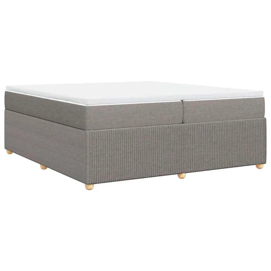Sommier à lattes de lit avec matelas Taupe 200x200 cm Tissu - 6