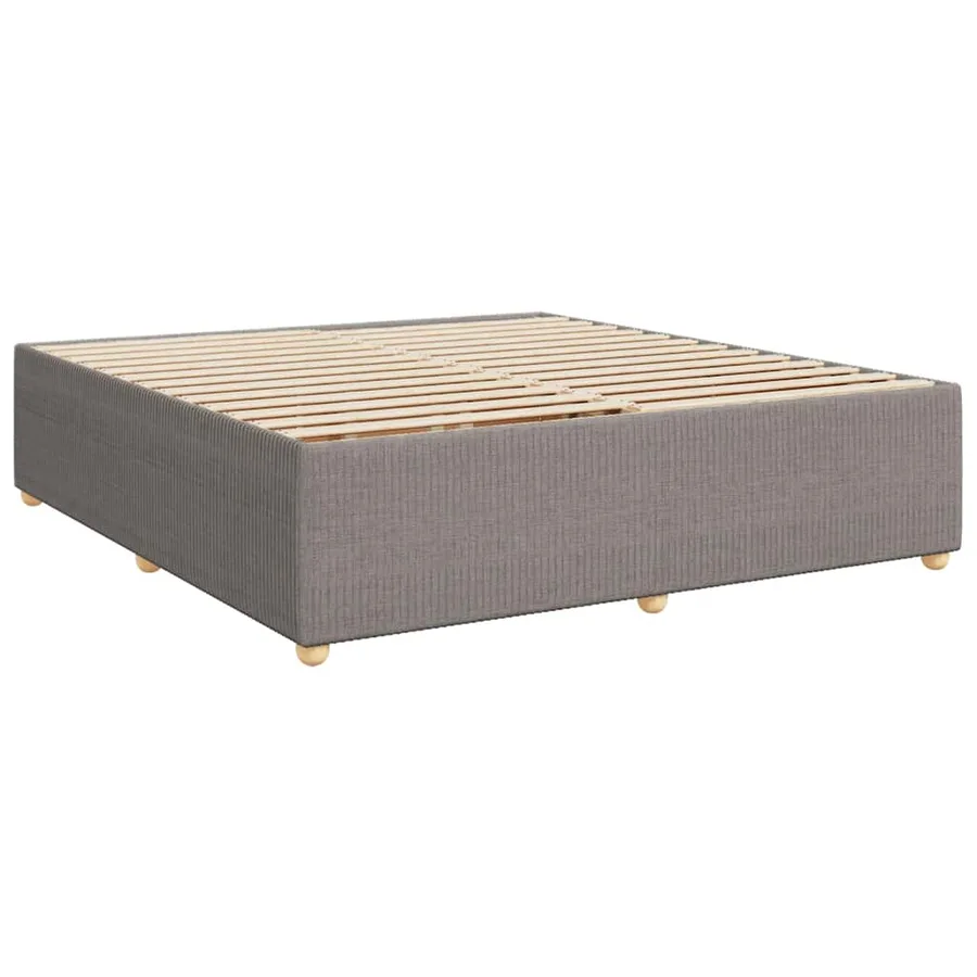 Sommier à lattes de lit avec matelas Taupe 200x200 cm Tissu - 7