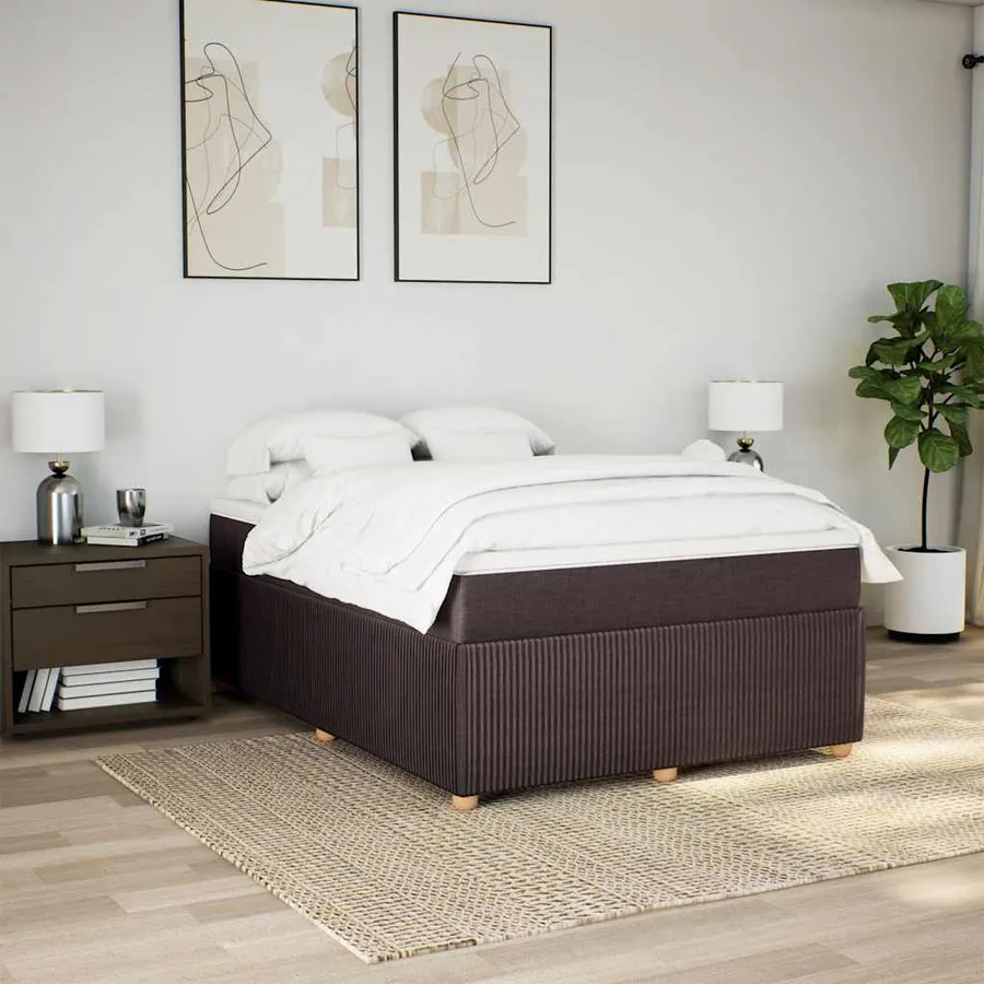 Sommier à lattes de lit avec matelas Marron foncé 160x200 cm - 3