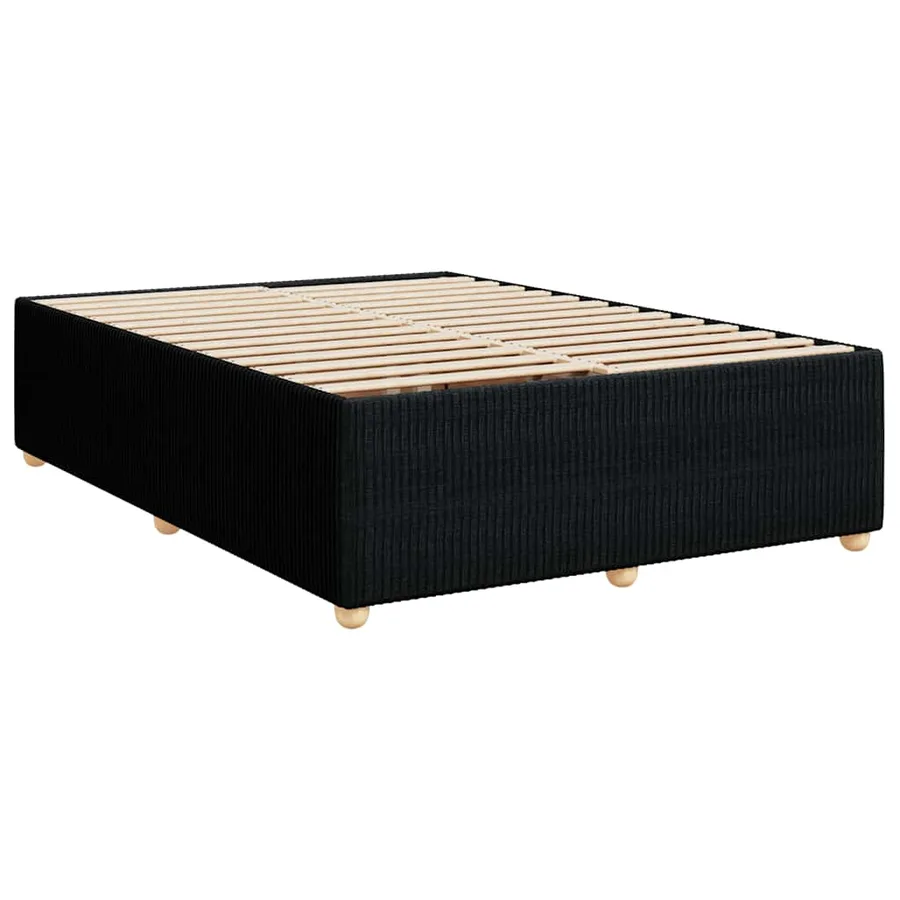 Cadre de lit sans matelas noir 140x190 cm tissu - 3