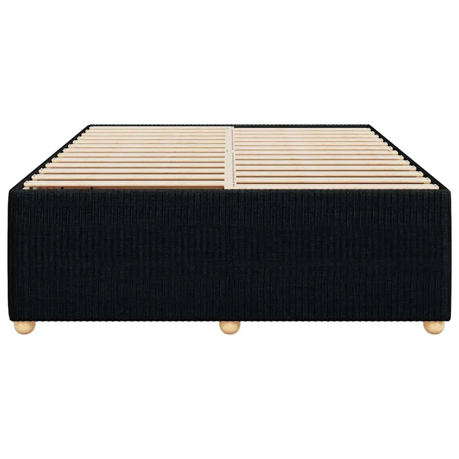 Cadre de lit sans matelas noir 140x190 cm tissu - 4