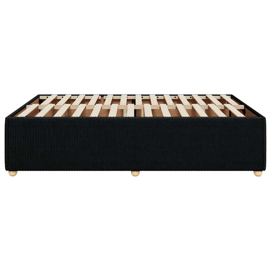Cadre de lit sans matelas noir 140x190 cm tissu - 5