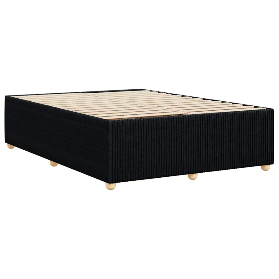 Cadre de lit sans matelas noir 140x190 cm tissu - 6