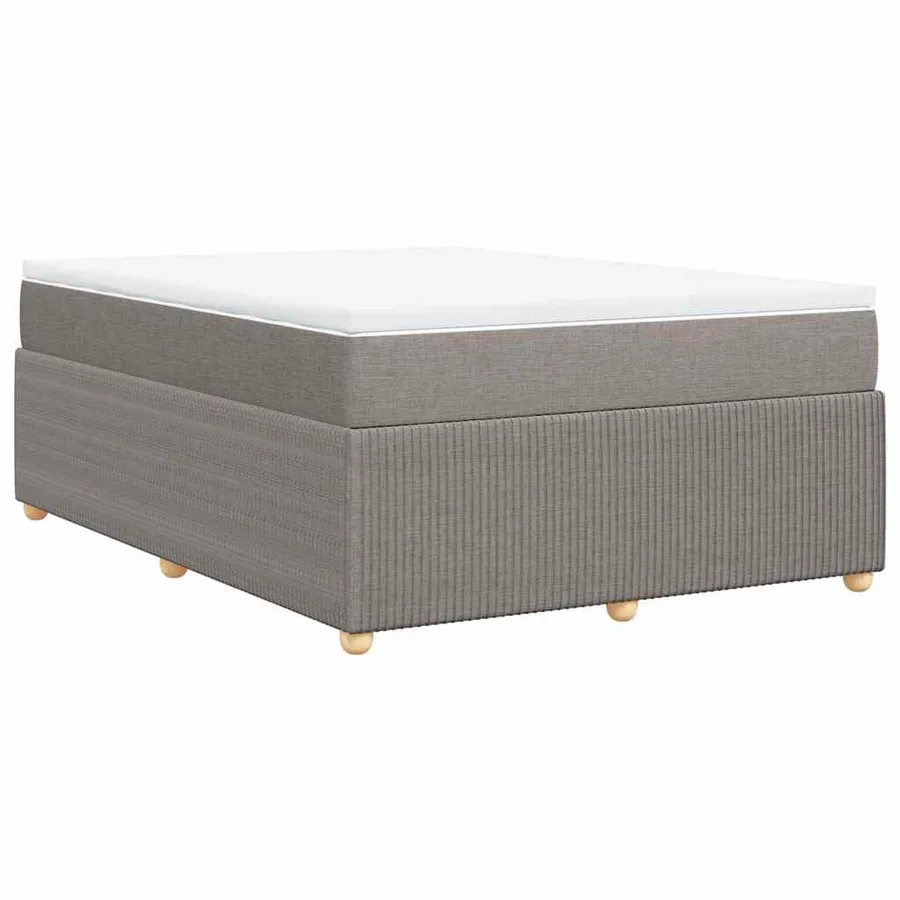 Sommier à lattes de lit avec matelas Taupe 140x200 cm Tissu - 6