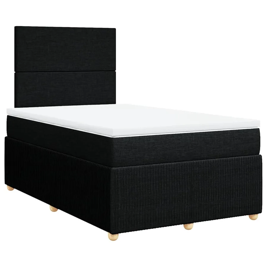 Sommier à lattes de lit avec matelas Noir 120x200 cm Tissu - 2