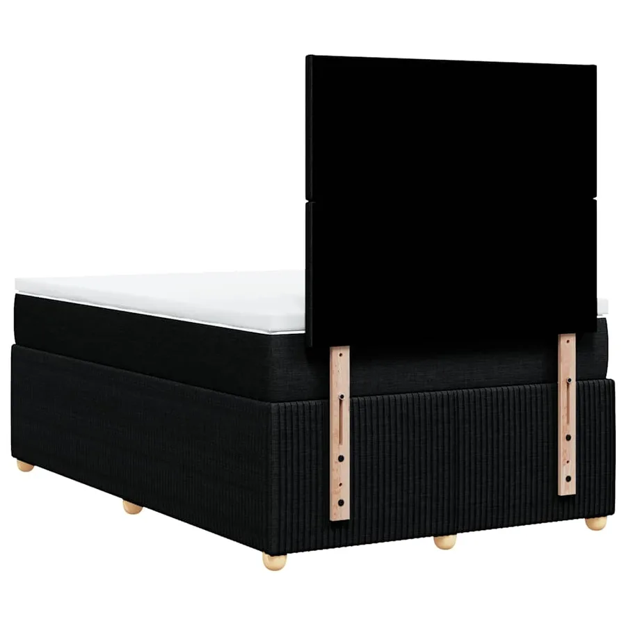 Sommier à lattes de lit avec matelas Noir 120x200 cm Tissu - 6
