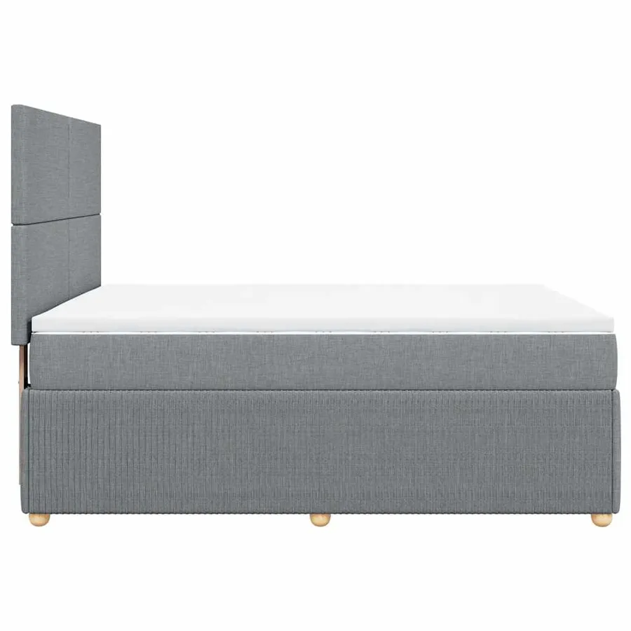 Sommier à lattes de lit avec matelas Gris clair 160x200cm Tissu - 5