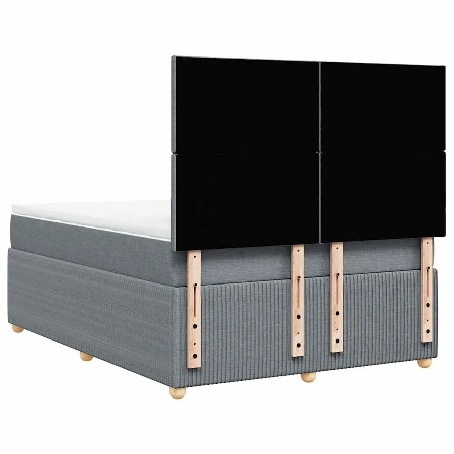 Sommier à lattes de lit avec matelas Gris clair 160x200cm Tissu - 6