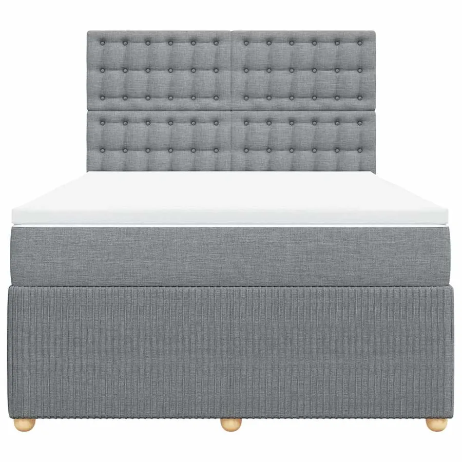 Sommier à lattes de lit avec matelas Gris clair 160x200cm Tissu - 4