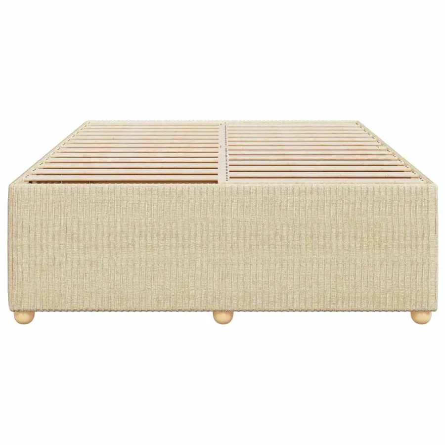 Cadre de lit sans matelas crème 160x200 cm tissu - 4