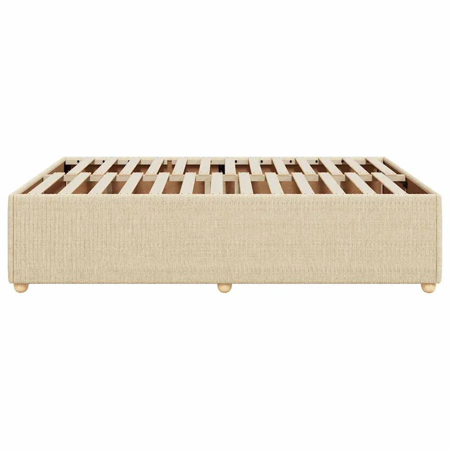 Cadre de lit sans matelas crème 160x200 cm tissu - 5
