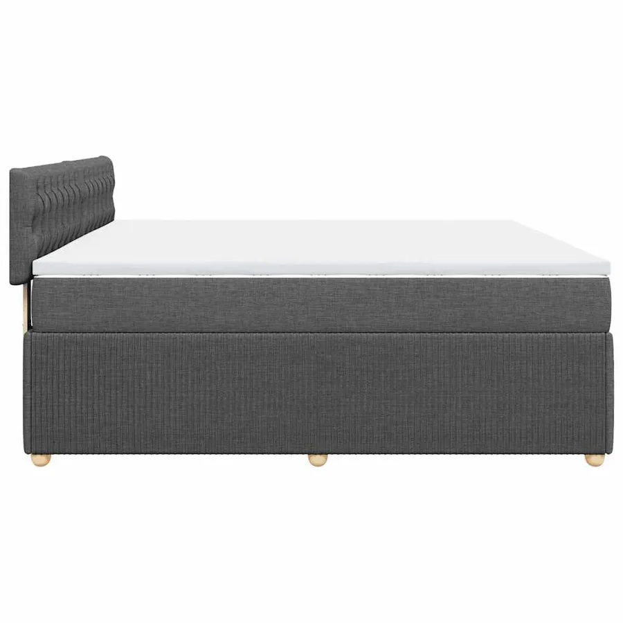 Sommier à lattes de lit avec matelas Gris foncé 180x200cm Tissu - 5