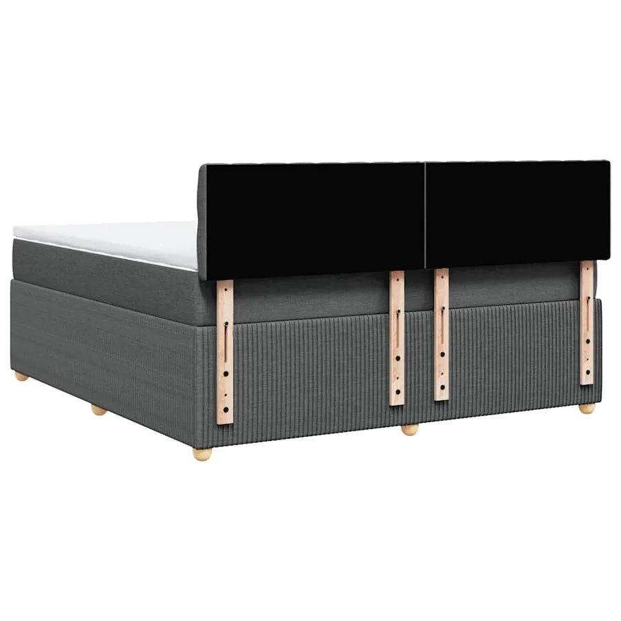 Sommier à lattes de lit avec matelas Gris foncé 180x200cm Tissu - 6