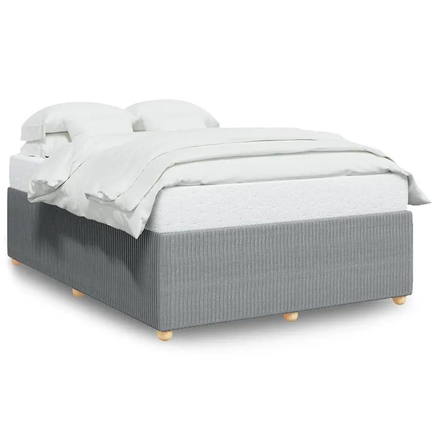 Cadre de lit sans matelas gris clair 160x200 cm tissu - 2