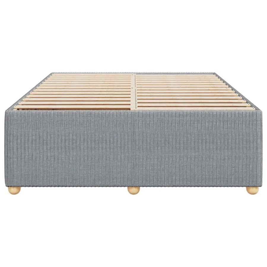 Cadre de lit sans matelas gris clair 160x200 cm tissu - 4