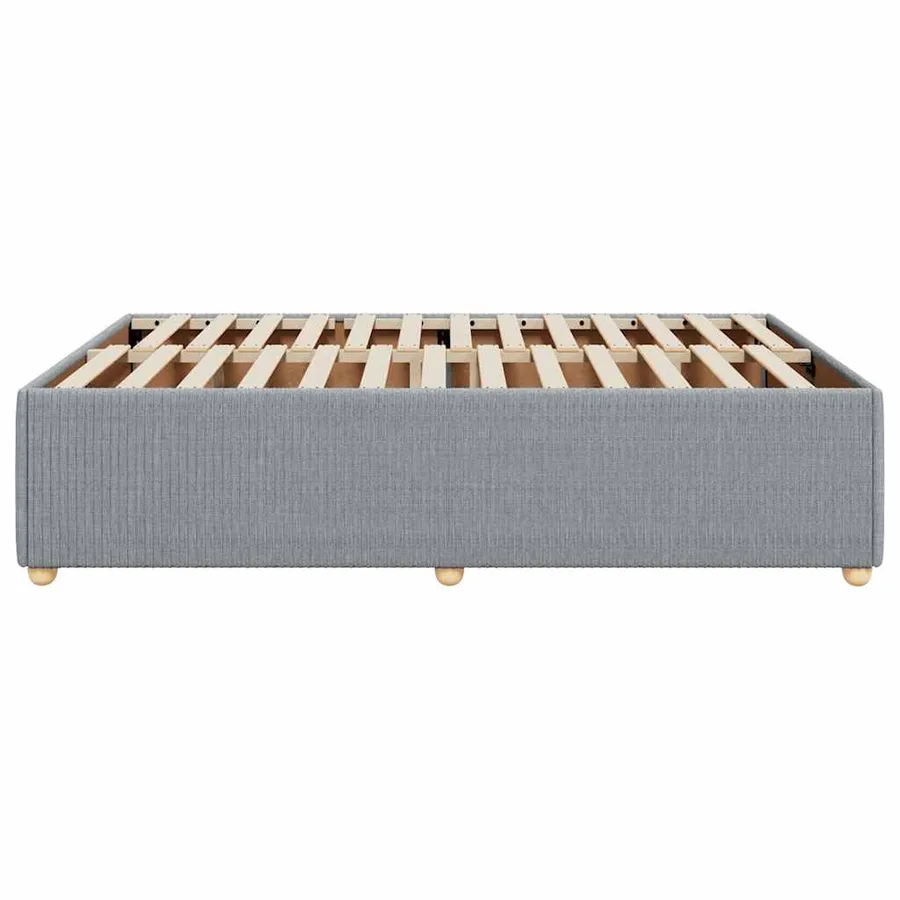 Cadre de lit sans matelas gris clair 160x200 cm tissu - 5