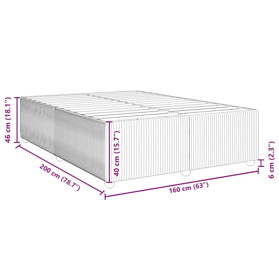 Cadre de lit sans matelas gris clair 160x200 cm tissu - 9