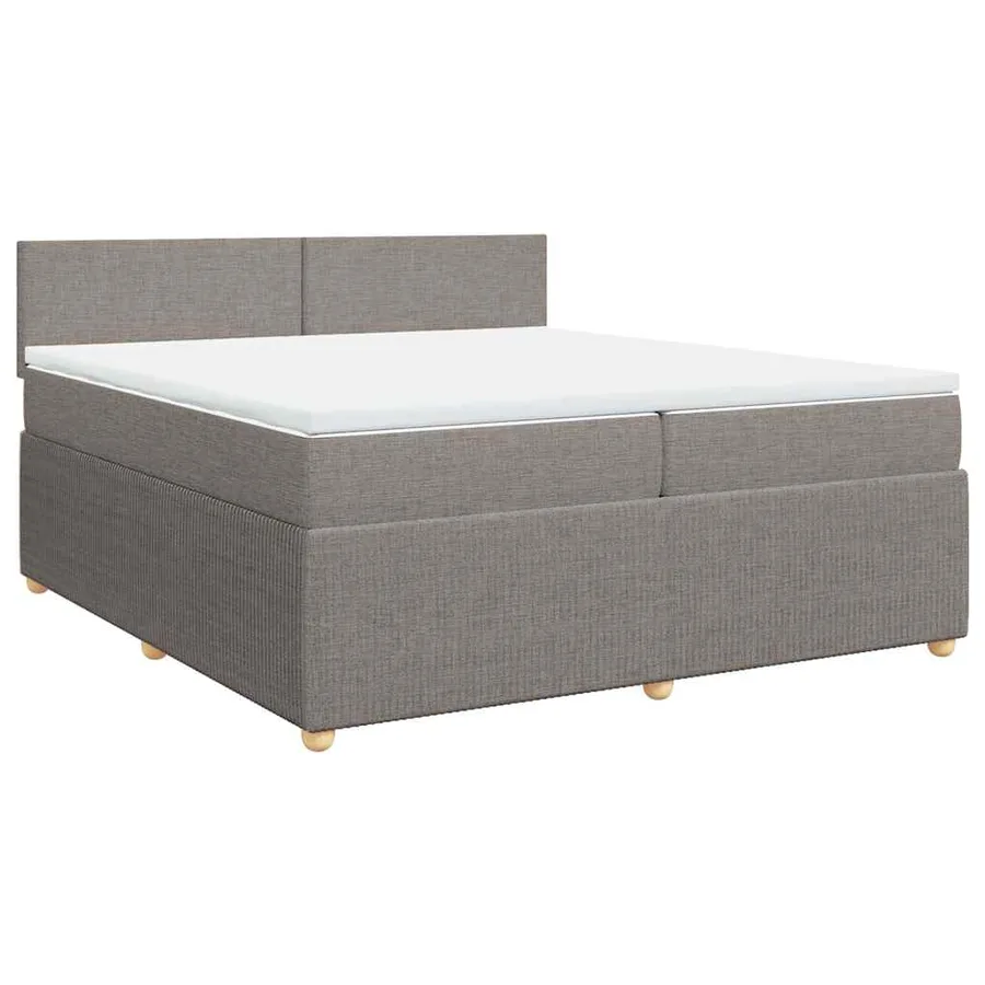 Sommier à lattes de lit avec matelas Taupe 200x200 cm Tissu - 2
