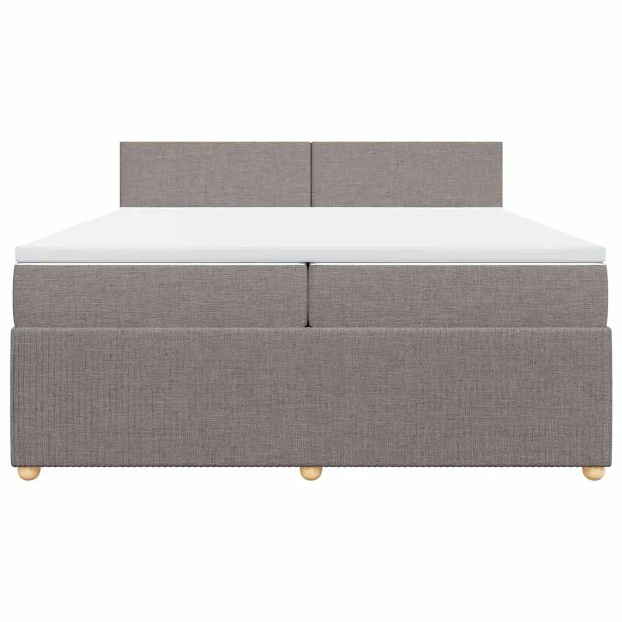 Sommier à lattes de lit avec matelas Taupe 200x200 cm Tissu - 4