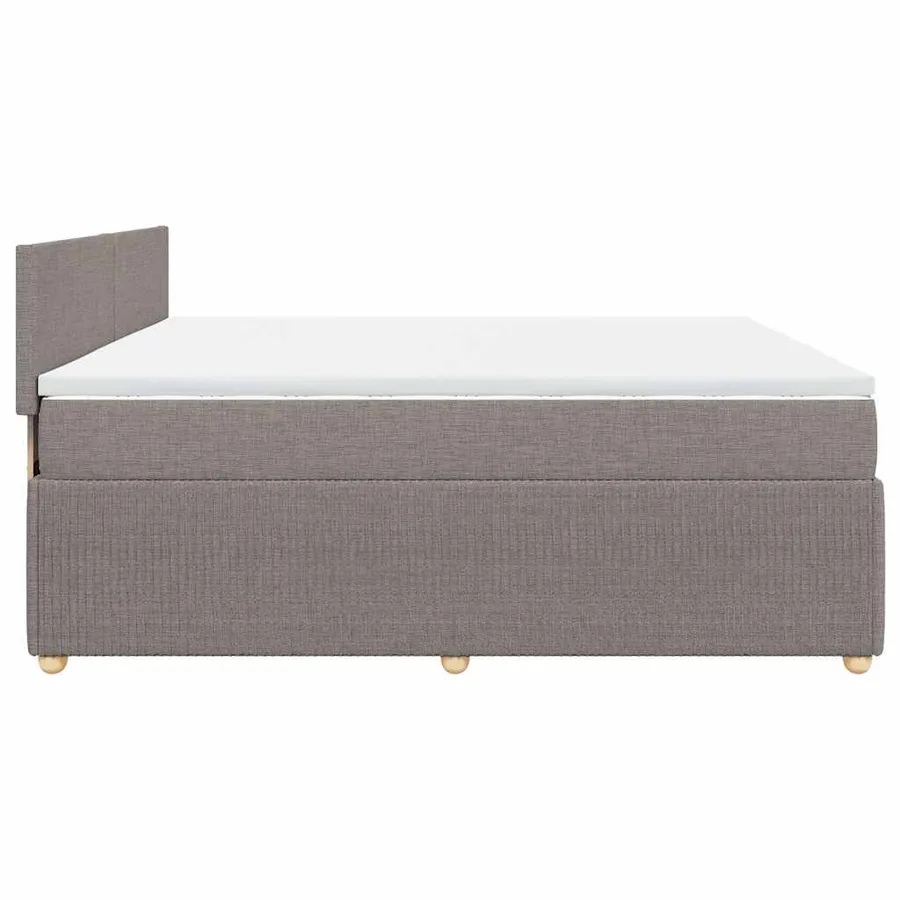 Sommier à lattes de lit avec matelas Taupe 200x200 cm Tissu - 5