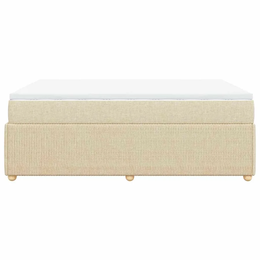 Sommier à lattes de lit avec matelas Crème 160x200 cm Tissu - 5