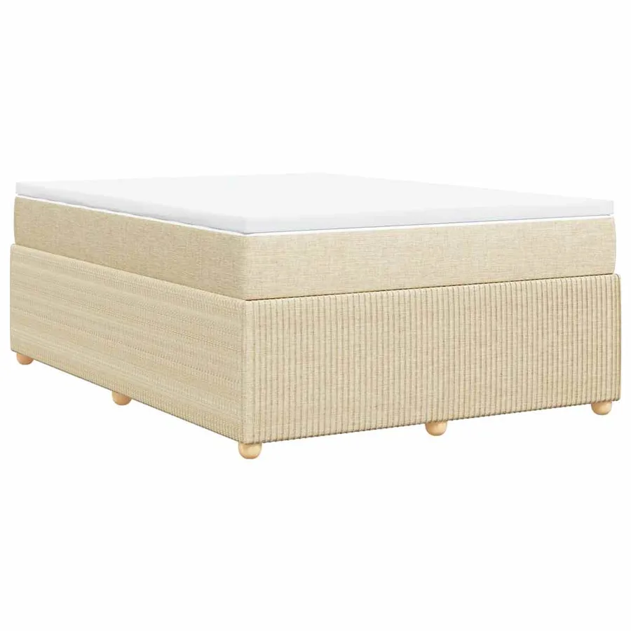 Sommier à lattes de lit avec matelas Crème 160x200 cm Tissu - 6
