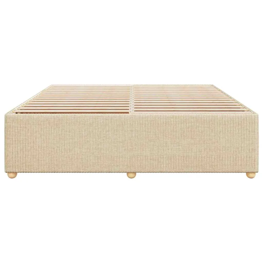 Cadre de lit sans matelas crème 180x200 cm tissu - 4