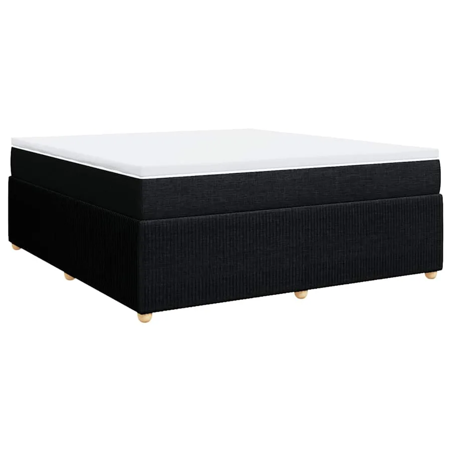Sommier à lattes de lit avec matelas Noir 180x200 cm Tissu - 2