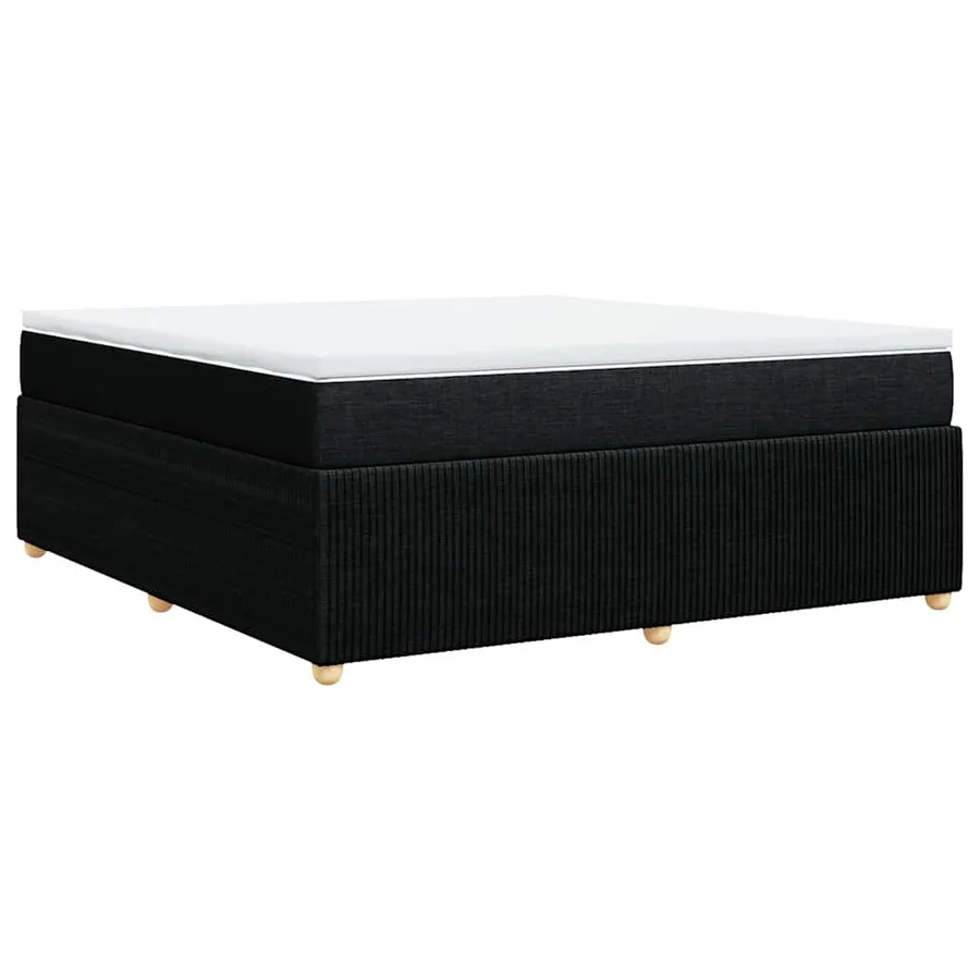 Sommier à lattes de lit avec matelas Noir 180x200 cm Tissu - 6