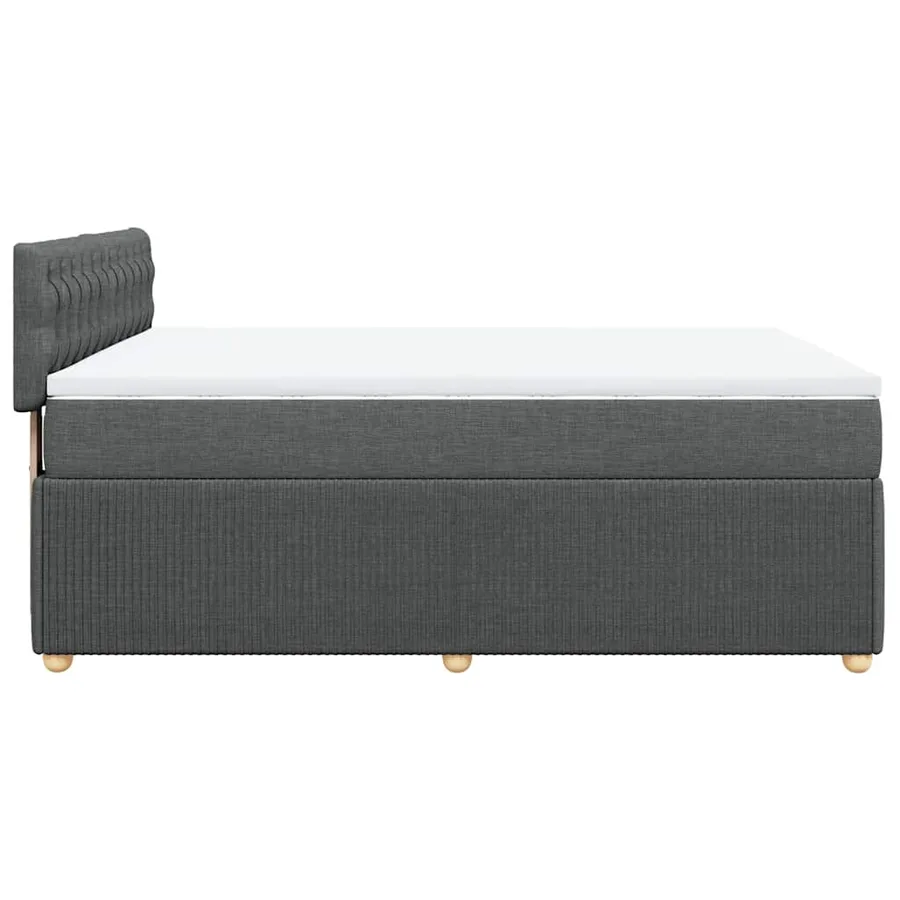 Sommier à lattes de lit avec matelas Gris foncé 140x190cm Tissu - 5