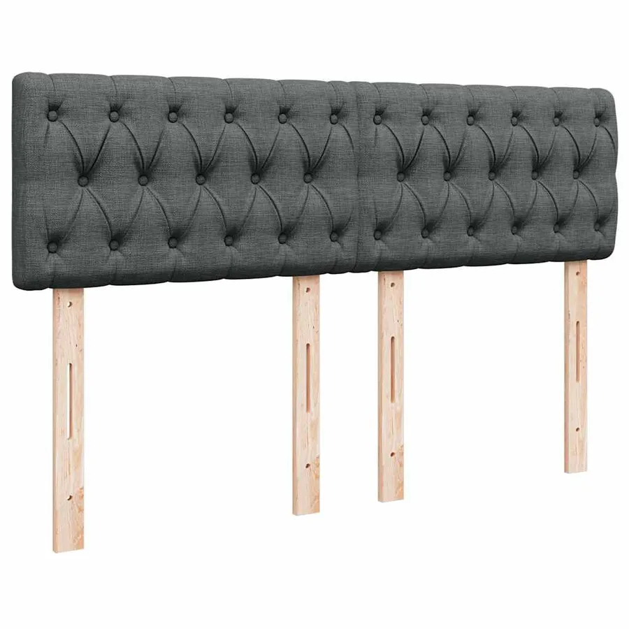 Sommier à lattes de lit avec matelas Gris foncé 140x190cm Tissu - 7