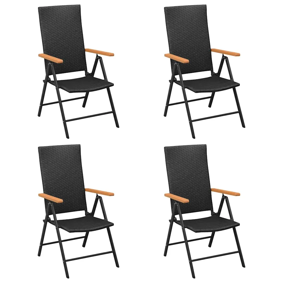 Ensemble à manger de jardin 5 pcs noir et marron - 3