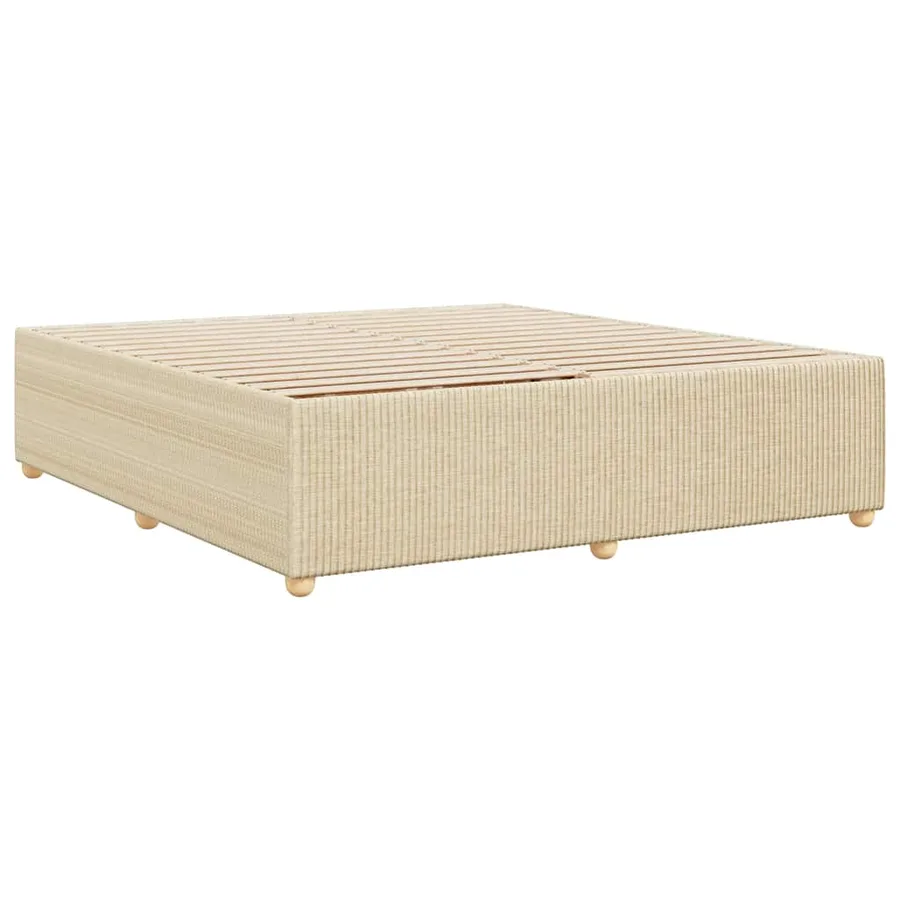 Cadre de lit sans matelas crème 200x200 cm tissu - 6