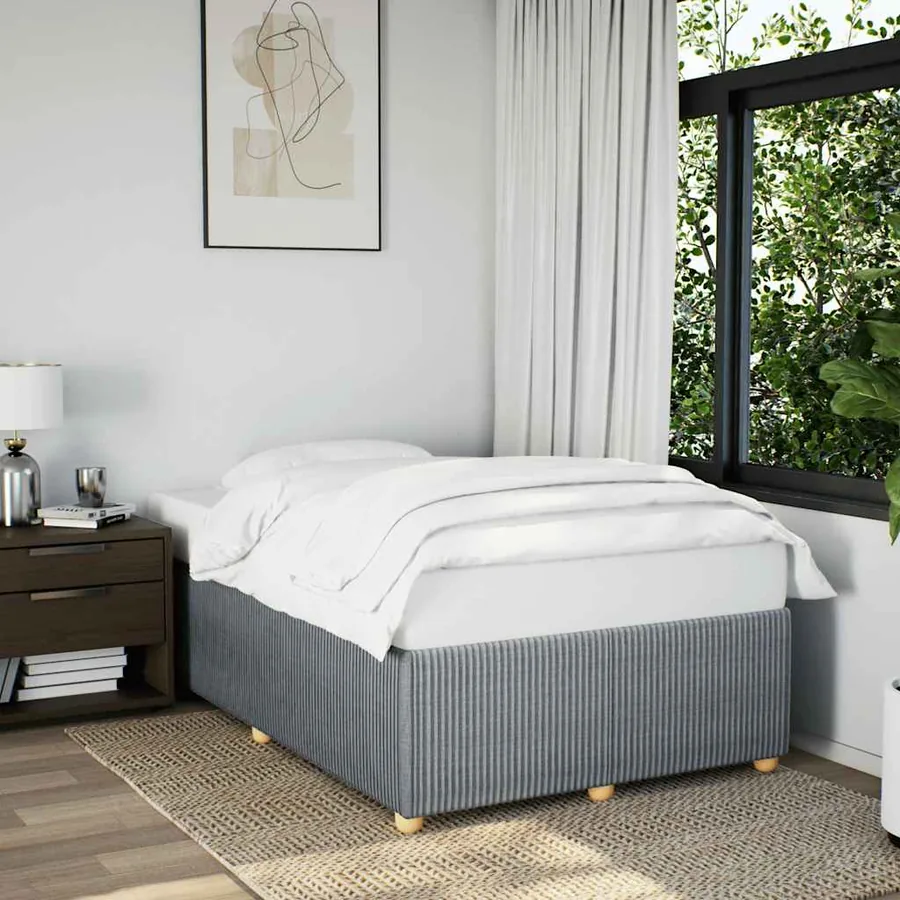 Cadre de lit sans matelas gris clair 120x200 cm tissu