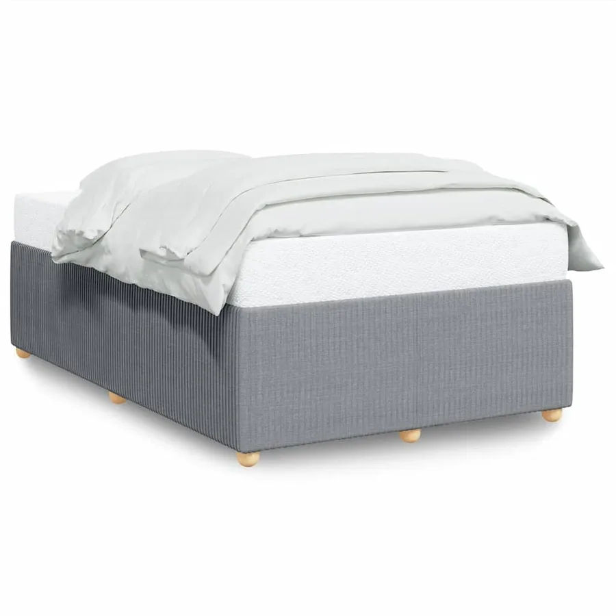 Cadre de lit sans matelas gris clair 120x200 cm tissu - 2